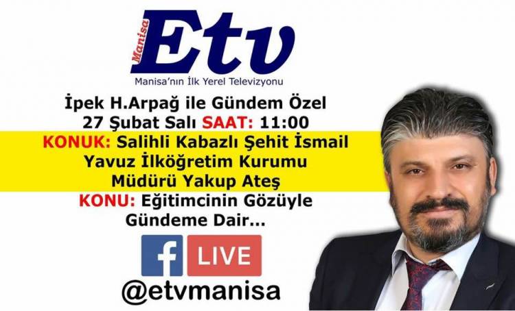 Değerli Dostlar yarın saat 11:00 da İpek hanımın program konuğu olacak ve eğitim projelerim hakkında konuşacağım. Birlikte güzel bir sohbet için program saatinde Facebook üzerinden takiplerinizi bekliyor manevi desteğinizi yüreğimde hissetmek istiyorum....